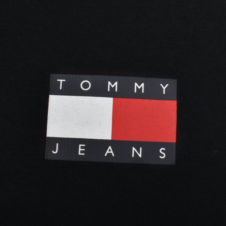 Tommy Jeans Black Essential Flag Hoodies Medium Mens